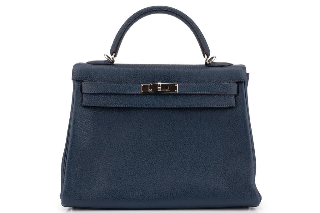 Hermès Kelly 32 Retourne Togo Bleu Sapphire PHW