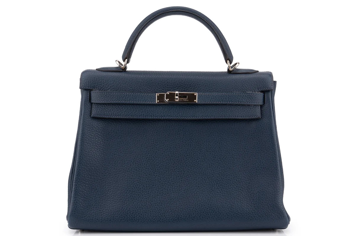 Hermès Kelly 32 Retourne Togo Bleu Sapphire PHW