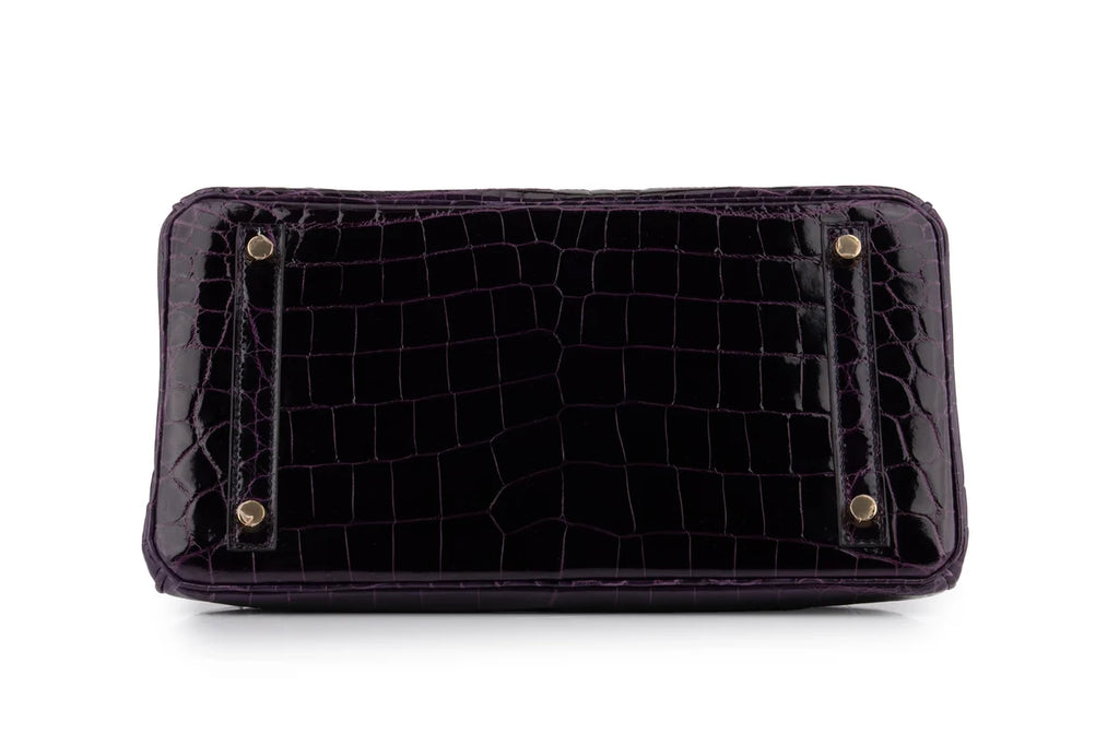Hermès Birkin 30 Croc Niloticus Lisse Aubergine GHW