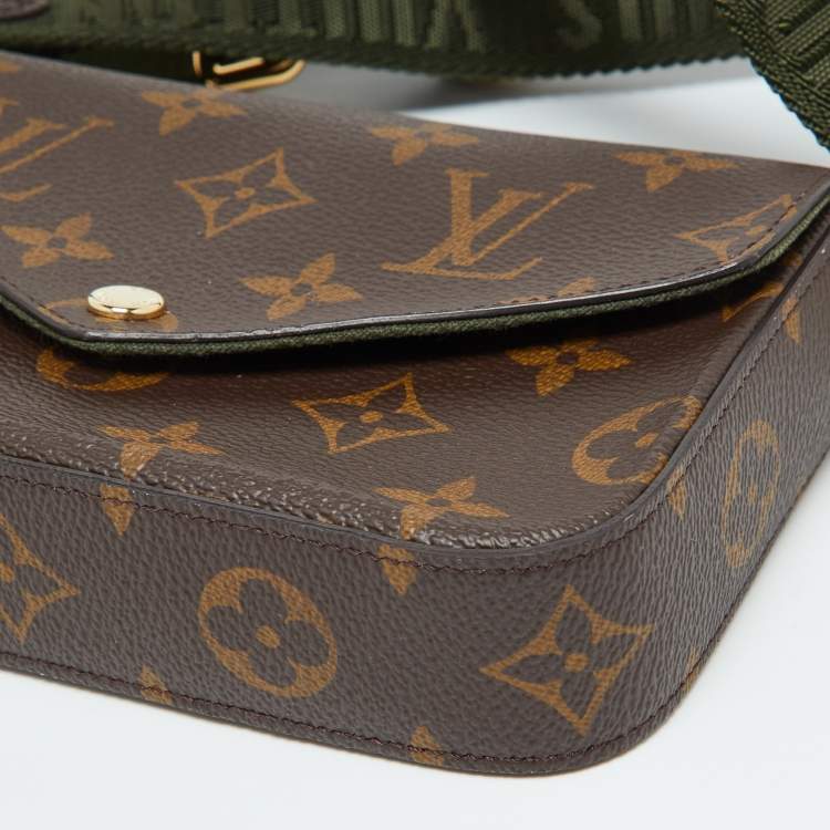 Louis Vuitton Khaki Monogram Canvas Félicie Strap & Go Bags