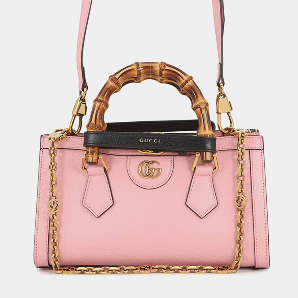 Gucci Diana 2Way Tote Bag Pink Leather Size Small