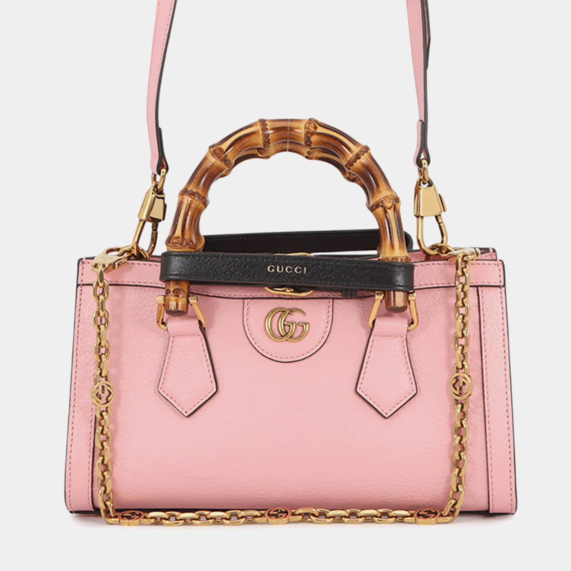 Gucci Diana 2Way Tote Bag Pink Leather Size Small
