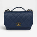CHANEL MEDIUM BUSINESS AFFINITY BAG IN BLUE CAVIAR WITH GOLD HARDWARE