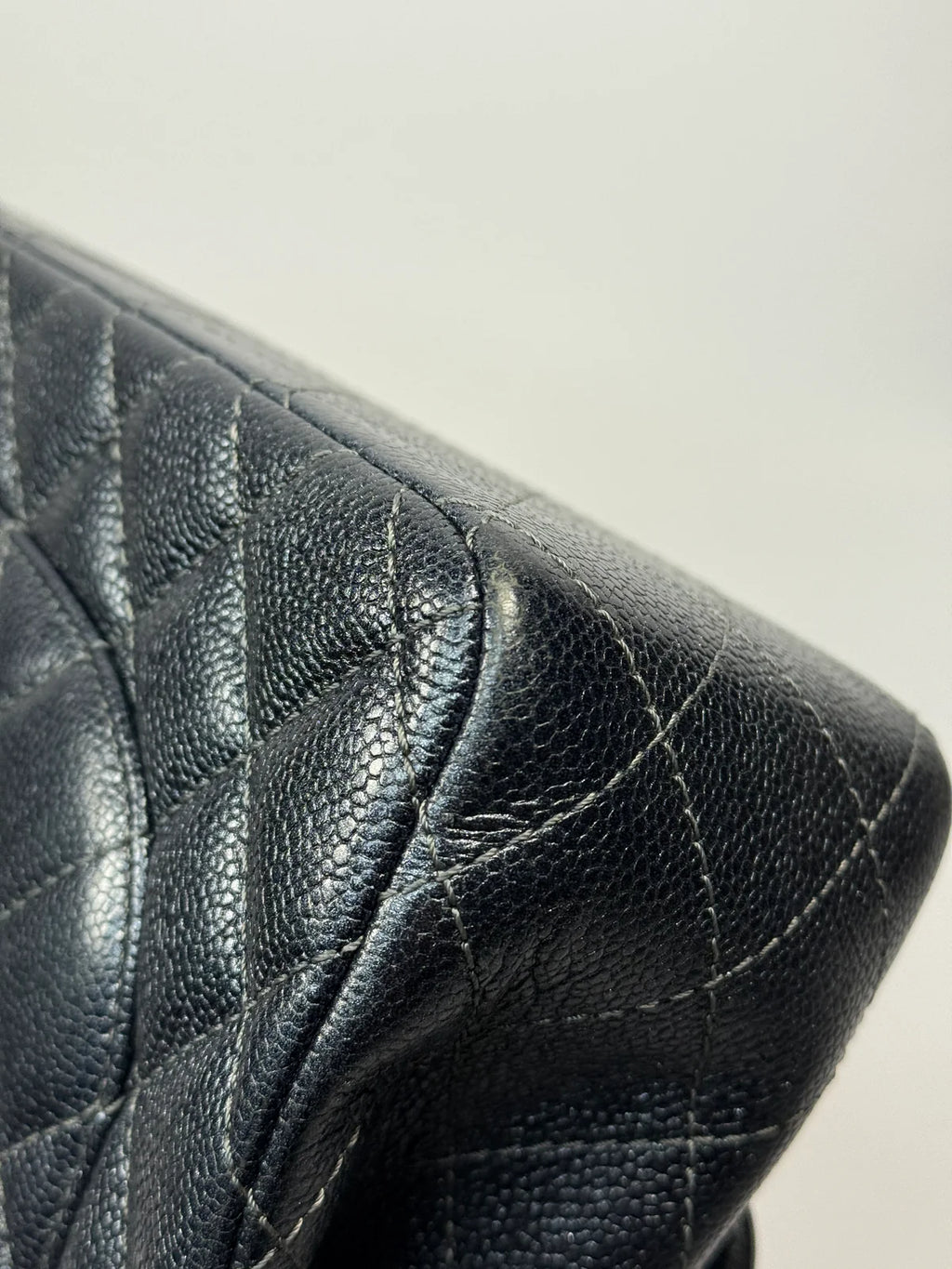 CHANEL JUMBO GUNMETAL METALLIC CALFSKIN LEATHER WITH RUTHENIUM HARDWARE
