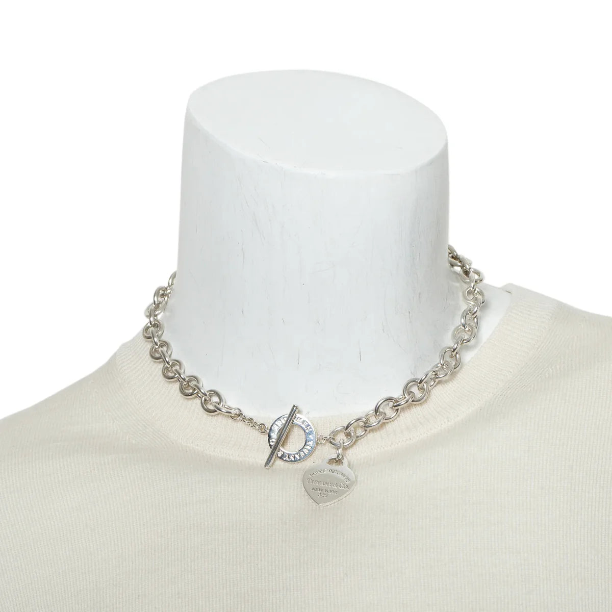 Tiffany & Co Sterling Silver Return To Tiffany Heart Tag Necklace with Toggle Clasp