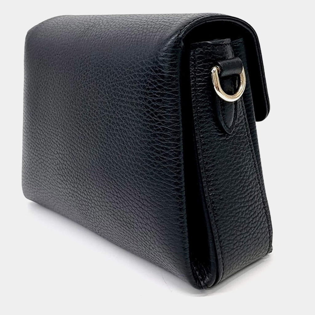 Gucci Interlocking Black Leather Chain Crossbody Bag