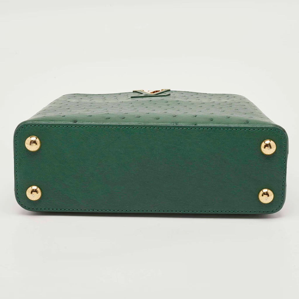 Louis Vuitton Capucines BB Green Ostrich Top Handle Bag