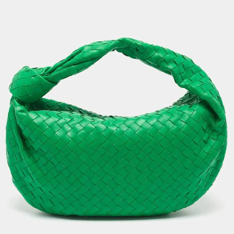 Bottega Veneta Jodie Medium Green Intrecciato Leather Hobo