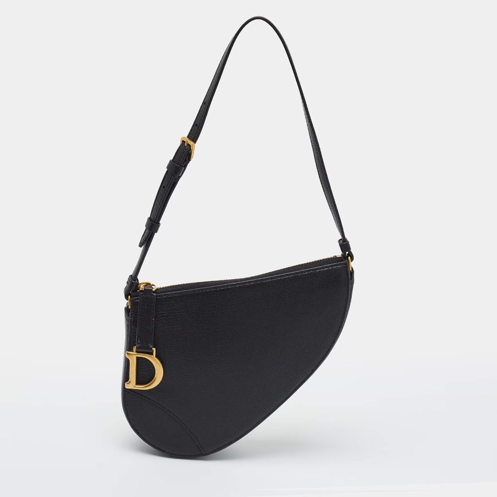 Dior Saddle Rodeo Black Leather Pouch Bag