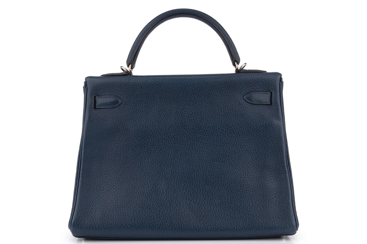 Hermès Kelly 32 Retourne Togo Bleu Sapphire PHW