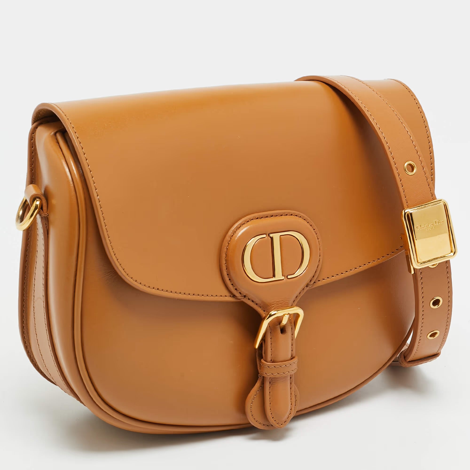 Dior Bobby Medium Tan Leather Crossbody Bag
