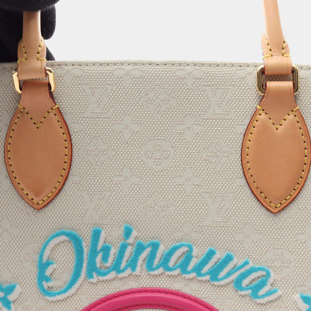 Louis Vuitton OnTheGo GM Okinawa Off-White Monogram Jacquard Canvas Tote Bag