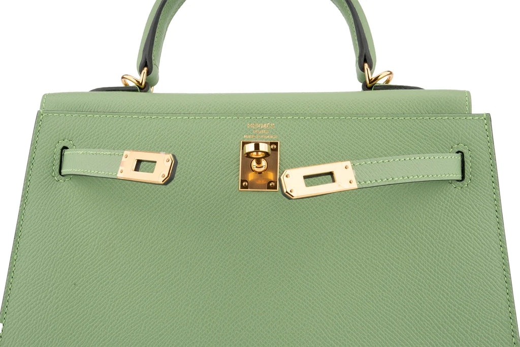 Hermès Kelly 25 Epsom Vert Criquet GHW