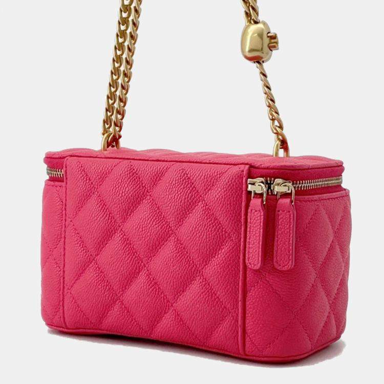 Chanel Vanity Pink Caviar Leather Shoulder Bag