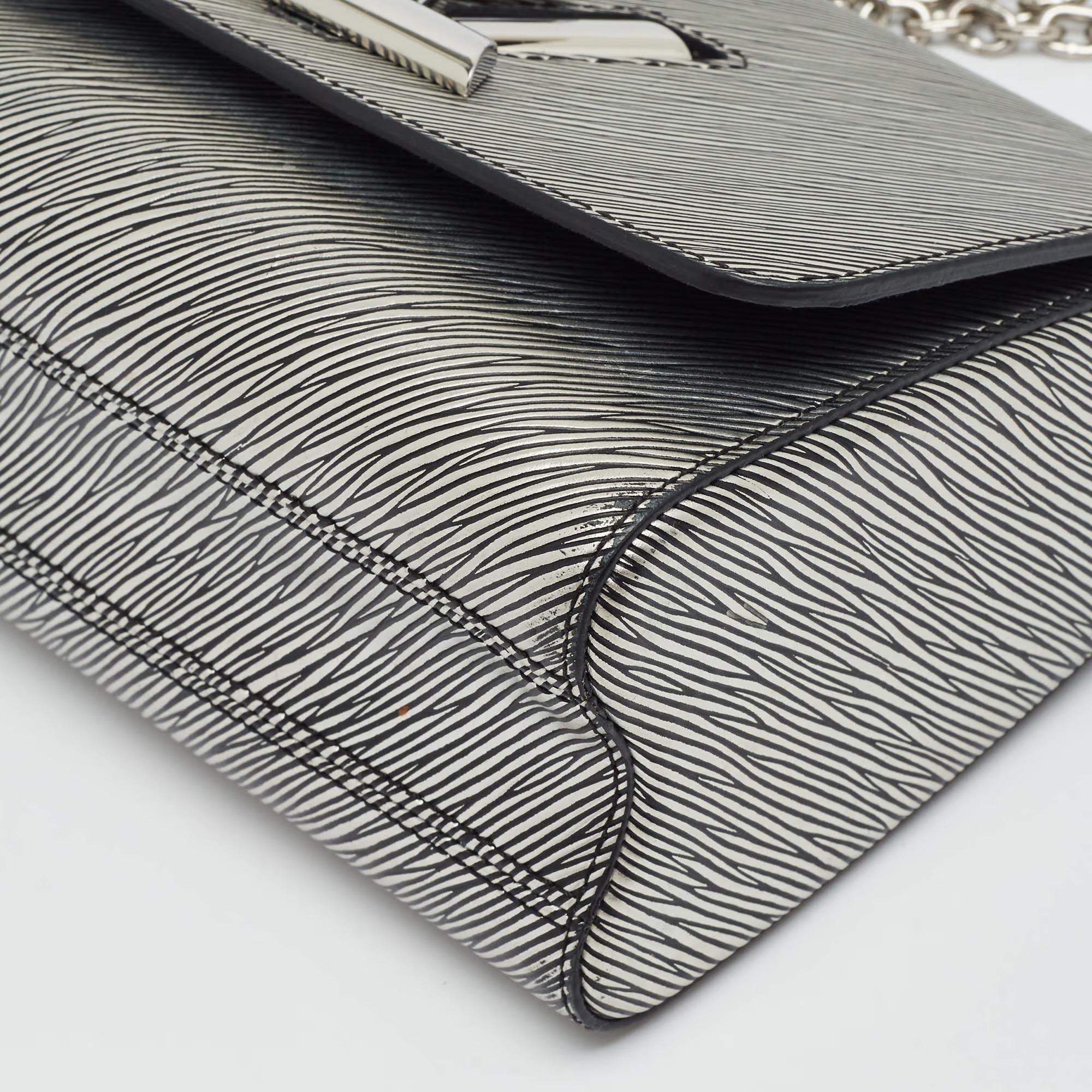 Louis Vuitton Twist MM Metallic Grey Epi Leather Bag