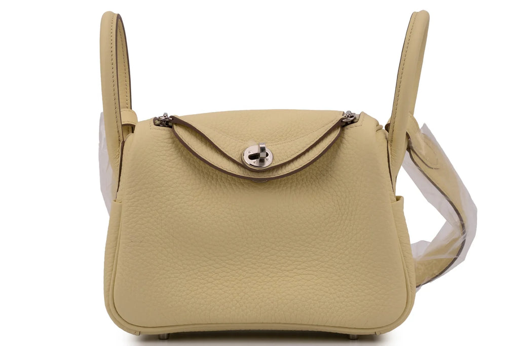 Hermès Mini Lindy Clemence Jaune Milton PHW