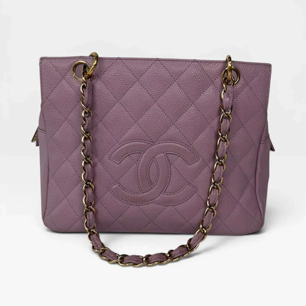 CHANEL PETITE TIMELESS TOTE IN LILAC CAVIAR LEATHER WITH GOLD HARDWARE