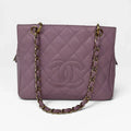 CHANEL PETITE TIMELESS TOTE IN LILAC CAVIAR LEATHER WITH GOLD HARDWARE