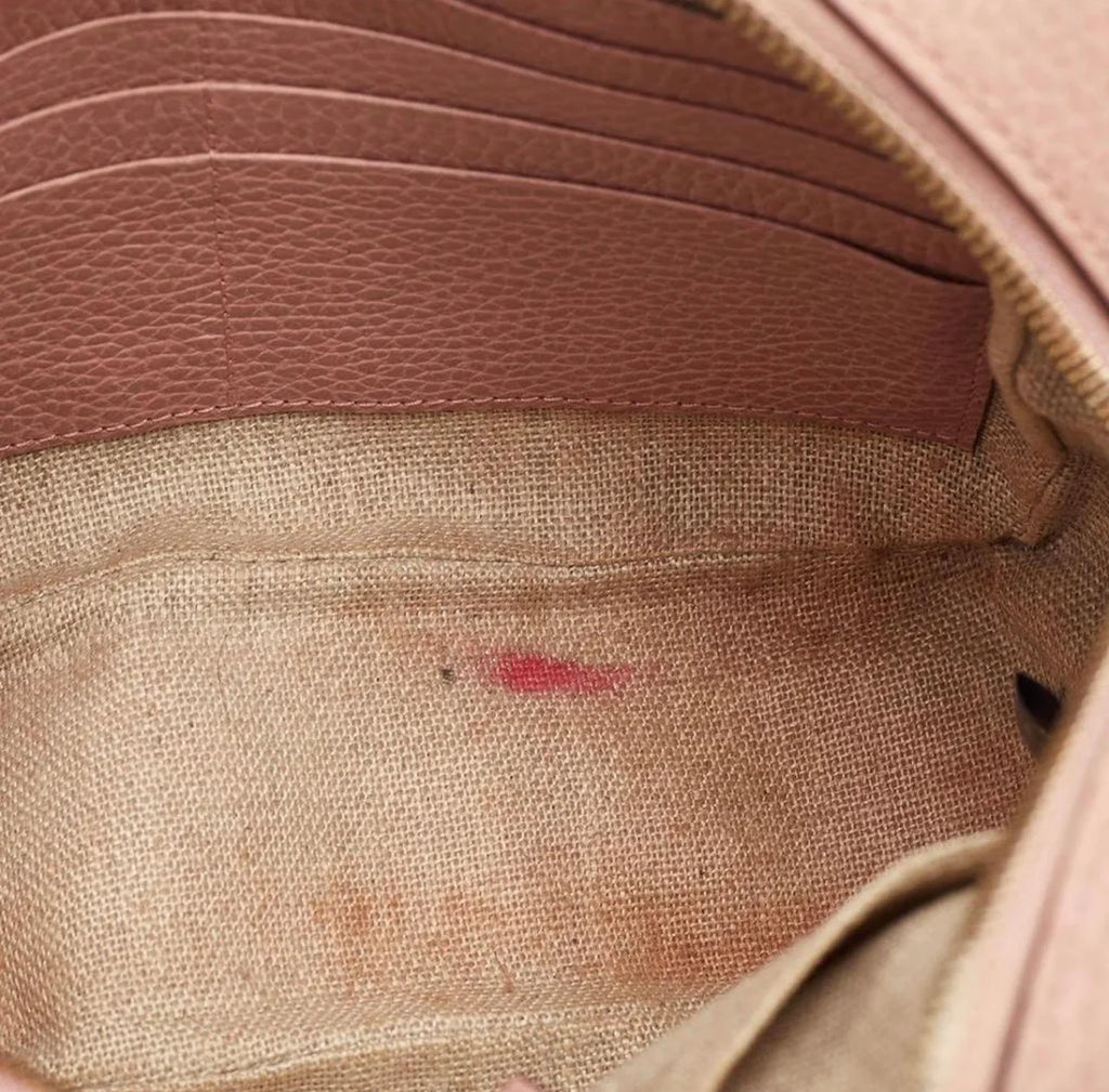 Gucci Bree Mini Beige/Light Pink GG Canvas And Leather Camera Crossbody Bag