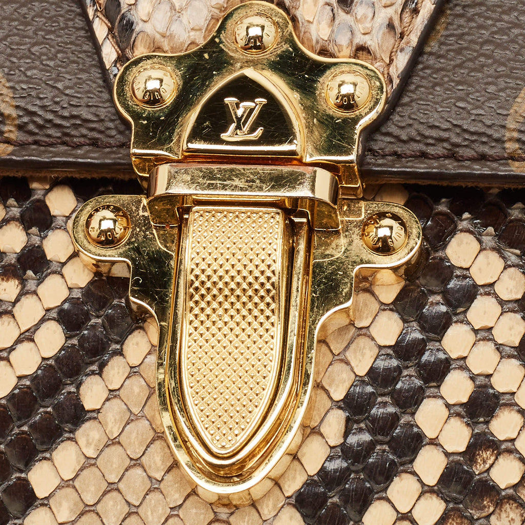 Louis Vuitton Victoire Brown Python and Monogram Canvas Shoulder Bag