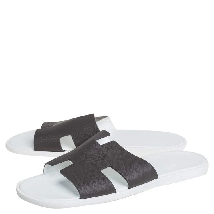 Hermes Brown Leather Izmir Sandals Size 45