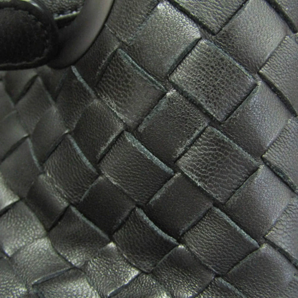 Bottega Veneta Intrecciato Medium Garda Bag Leather Handbag Black
