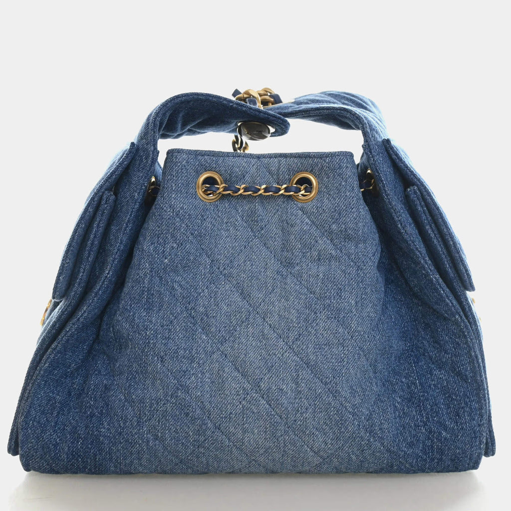 Chanel Small 25 Blue Washed Denim Hobo Bag