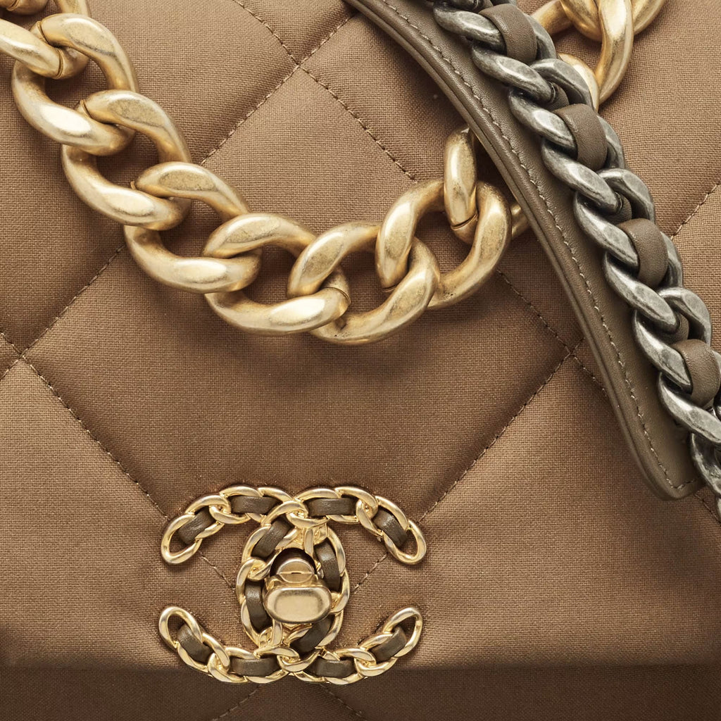 Chanel 19 Small Brown Nylon Shoulder Bags