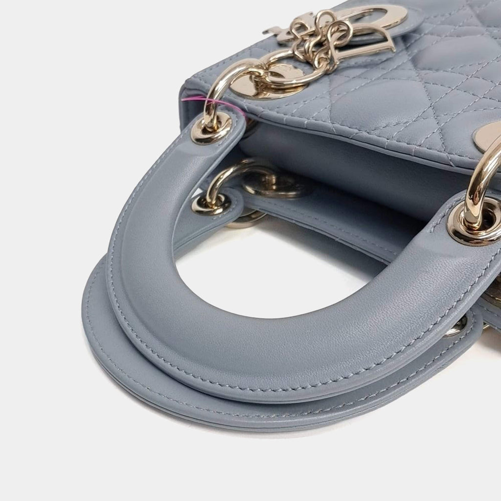 Christian Dior Lady Sky Blue Leather Mini Bag