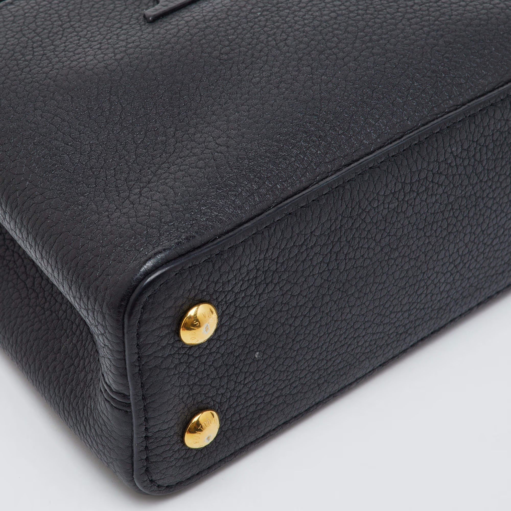 Louis Vuitton Capucines Mini Black Leather Bag