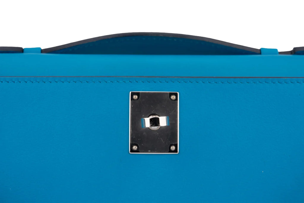 Hermès Kelly Cut Swift Bleu Frida PHW