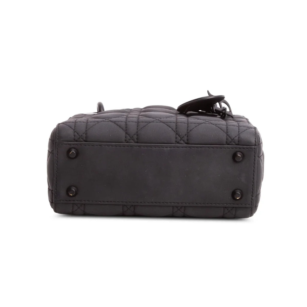 Christian Dior 2020 Black Ultra Matte Calfskin Cannage Mini Lady Dior