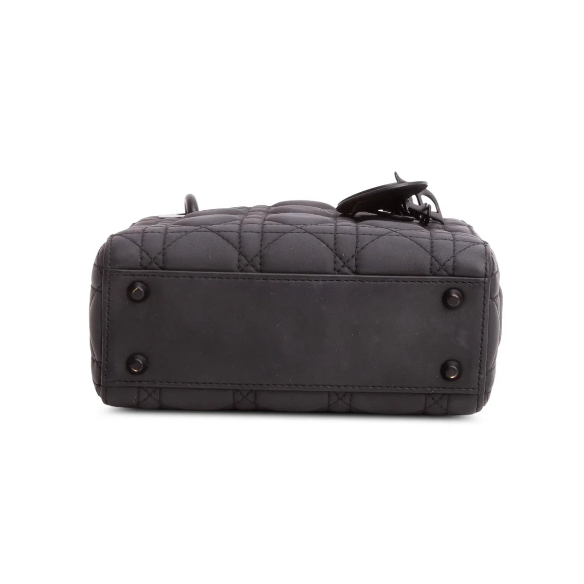 Christian Dior 2020 Black Ultra Matte Calfskin Cannage Mini Lady Dior