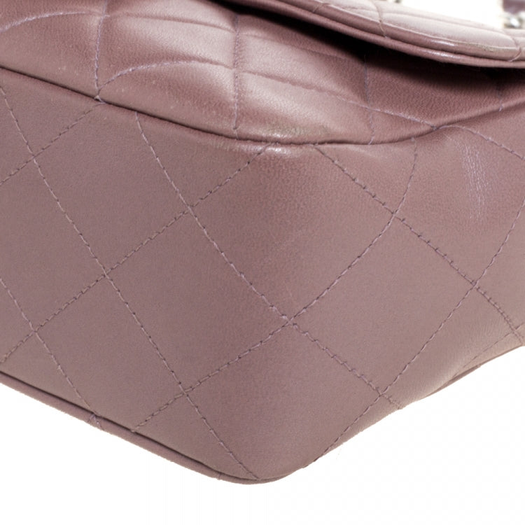 Chanel Metallic Pink Quilted Leather Extra Mini Classic Flap Bag