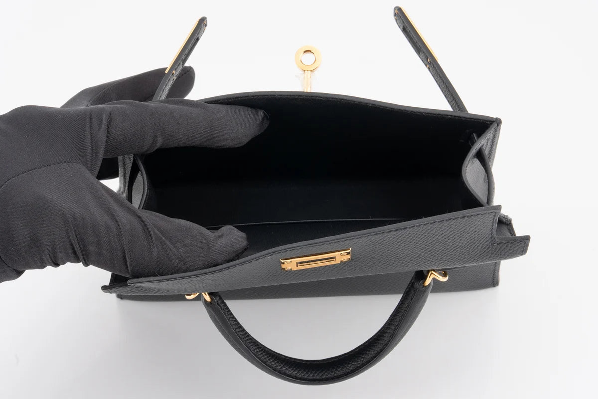 Hermès Mini Kelly Epsom Noir GHW