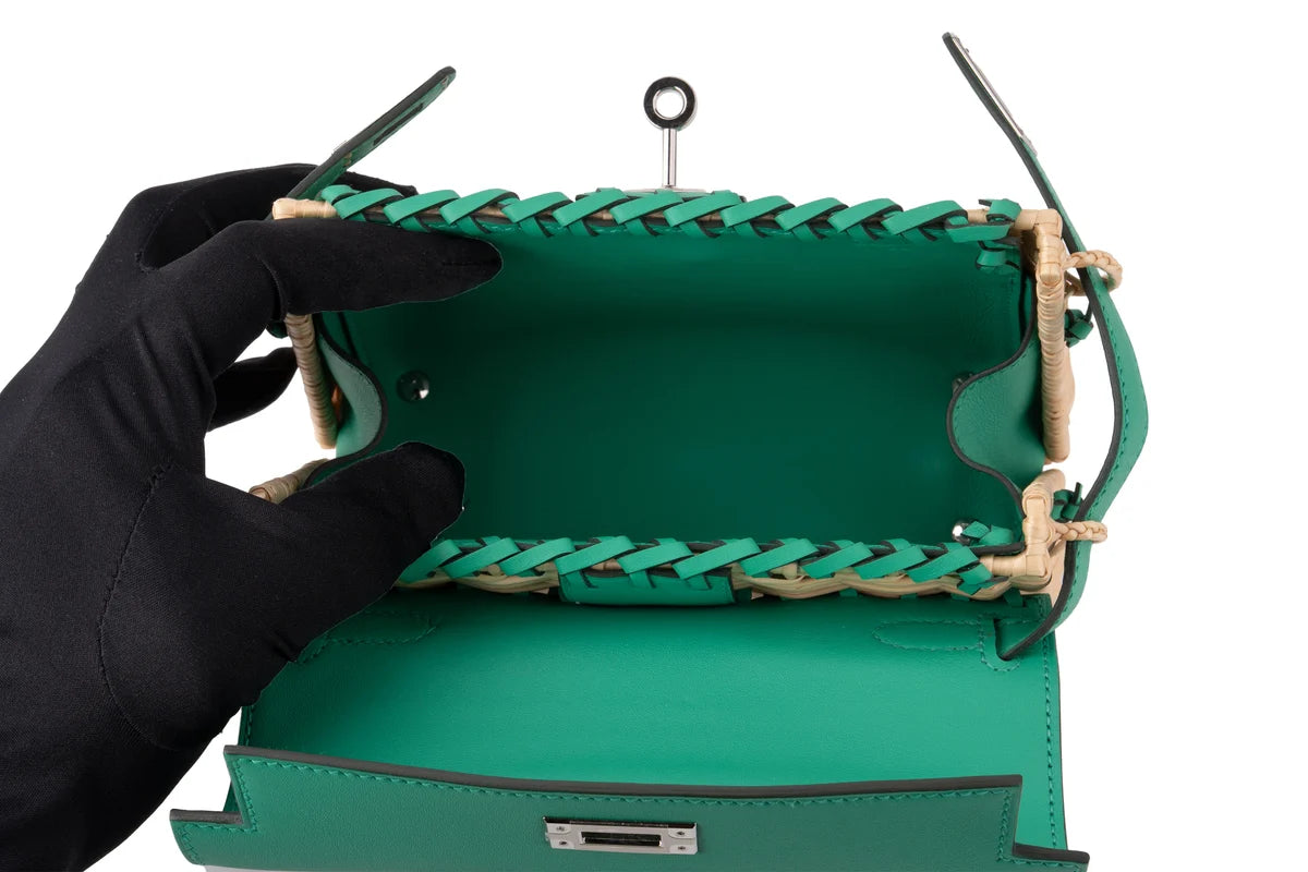 Hermès Mini Kelly Picnic Vert Comic PHW