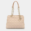Dior Soft Beige Cannage Quilted Leather Tote