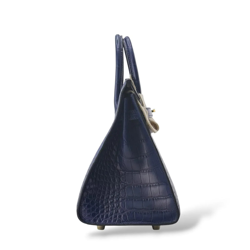 Hermes Birkin 25 Bleu Saphir Sellier Matte Alligator GHW