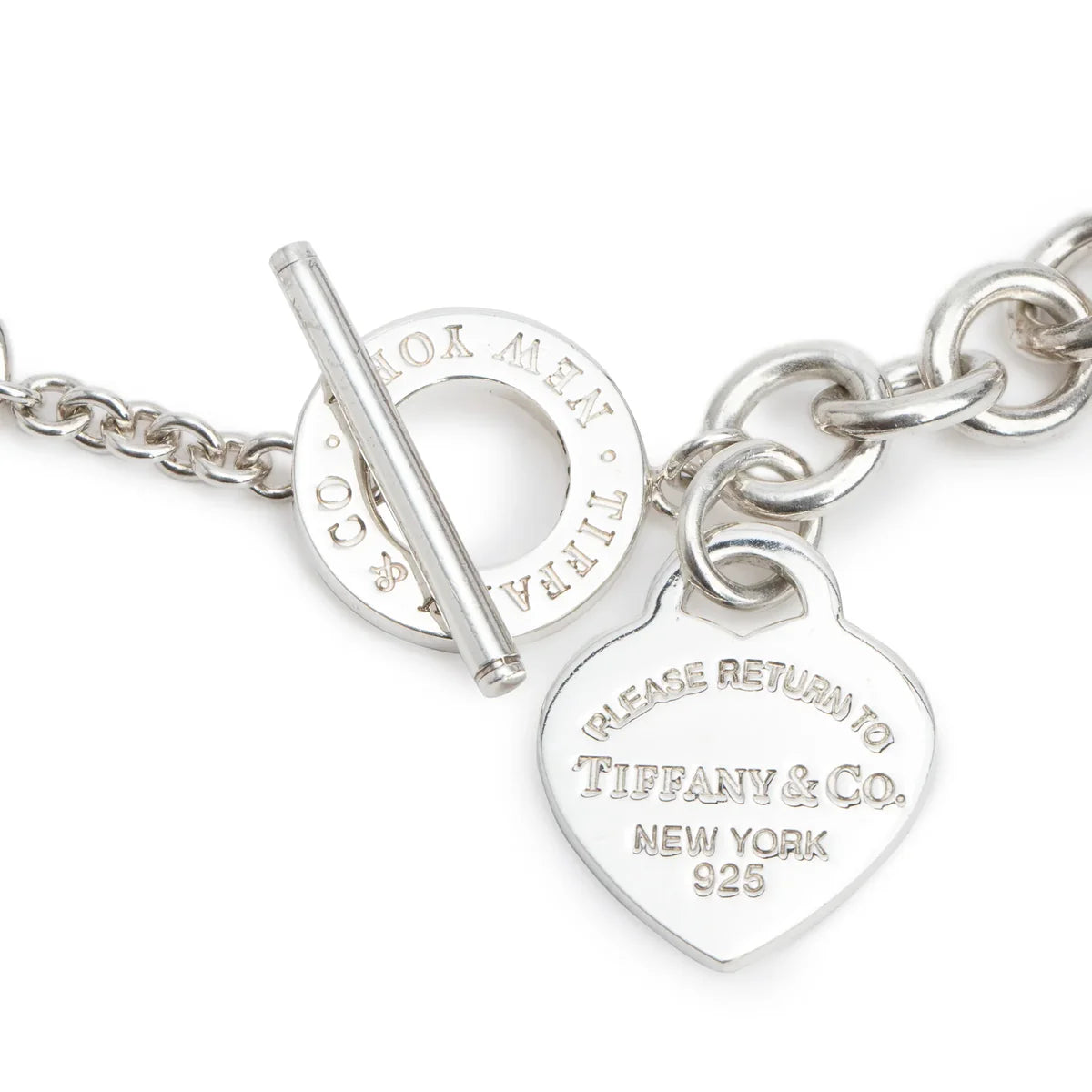 Tiffany & Co Sterling Silver Return To Tiffany Heart Tag Necklace with Toggle Clasp