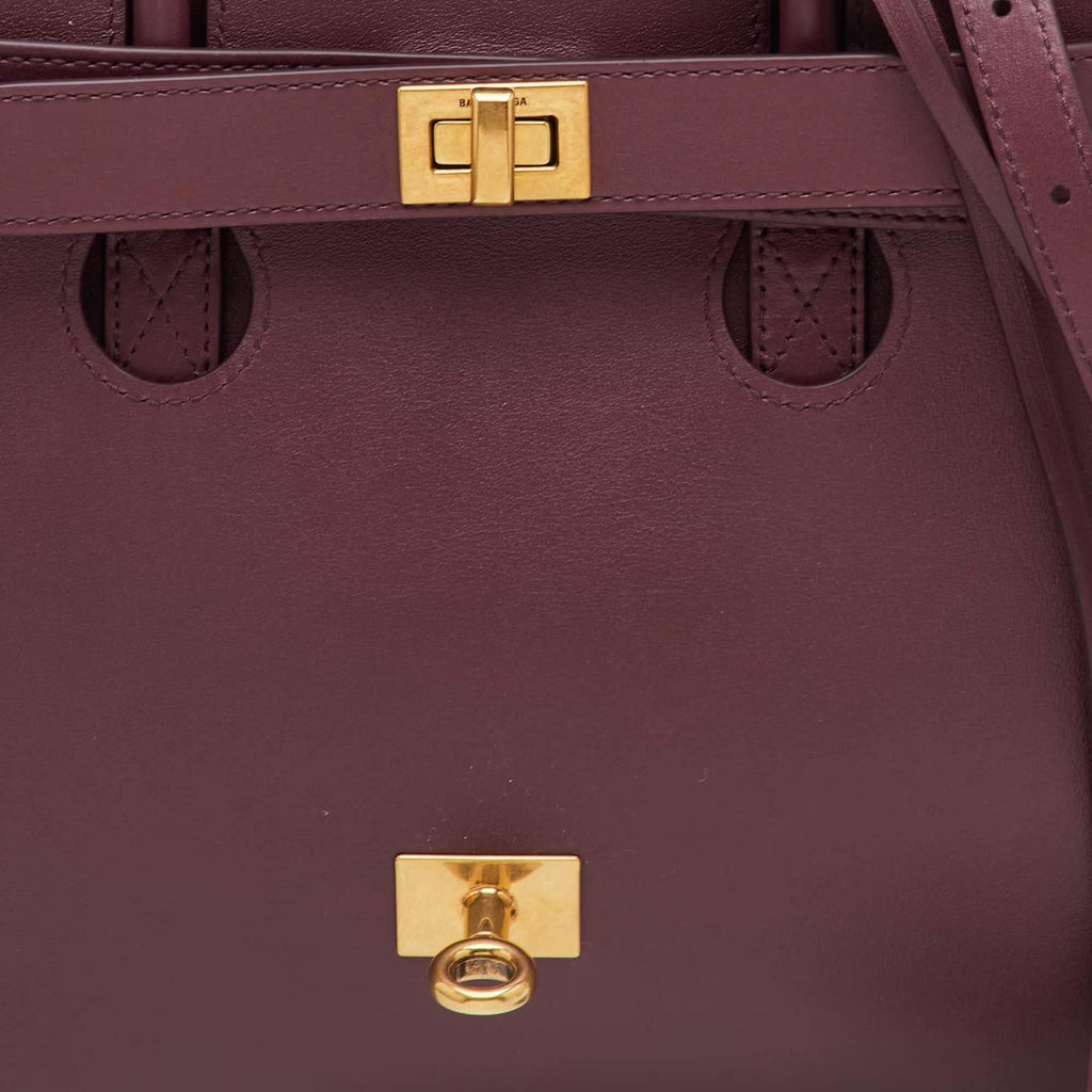 Balenciaga Bel Air Small Burgundy Leather Tote
