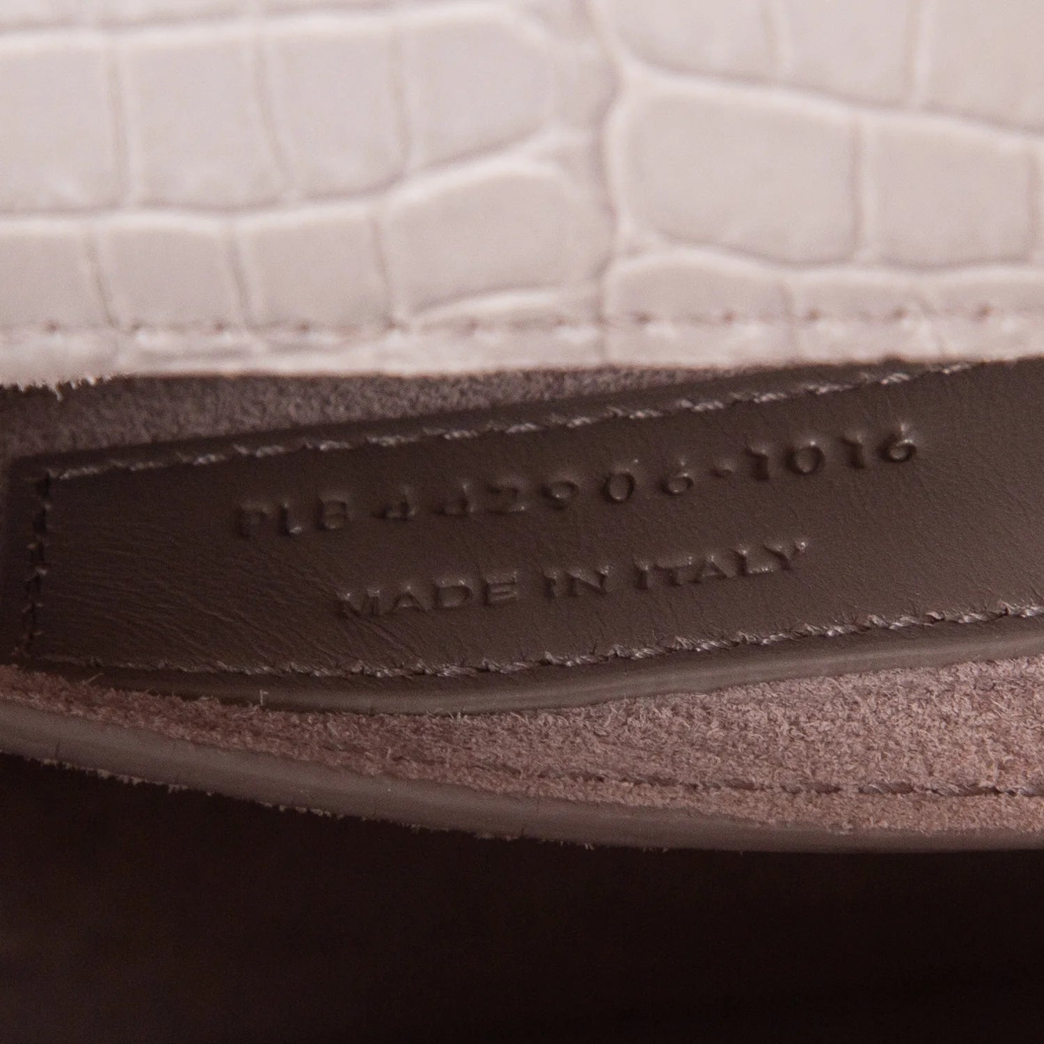 Saint Laurent Grey Croc Embossed Calfskin Medium Sunset Bag