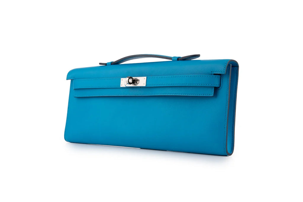 Hermès Kelly Cut Swift Bleu Frida PHW