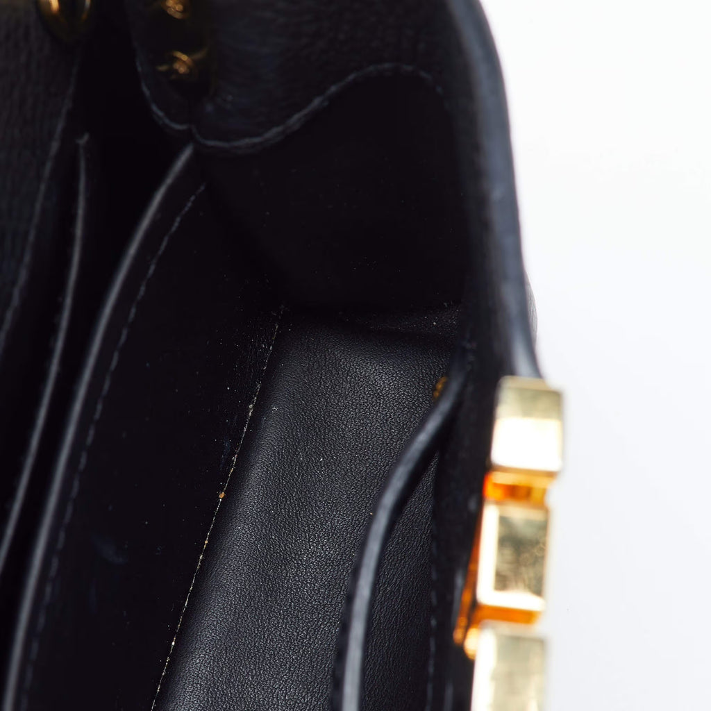 Louis Vuitton Capucines Mini Black Leather Bag