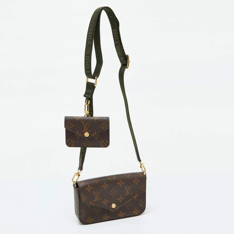 Louis Vuitton Khaki Monogram Canvas Félicie Strap & Go Bags
