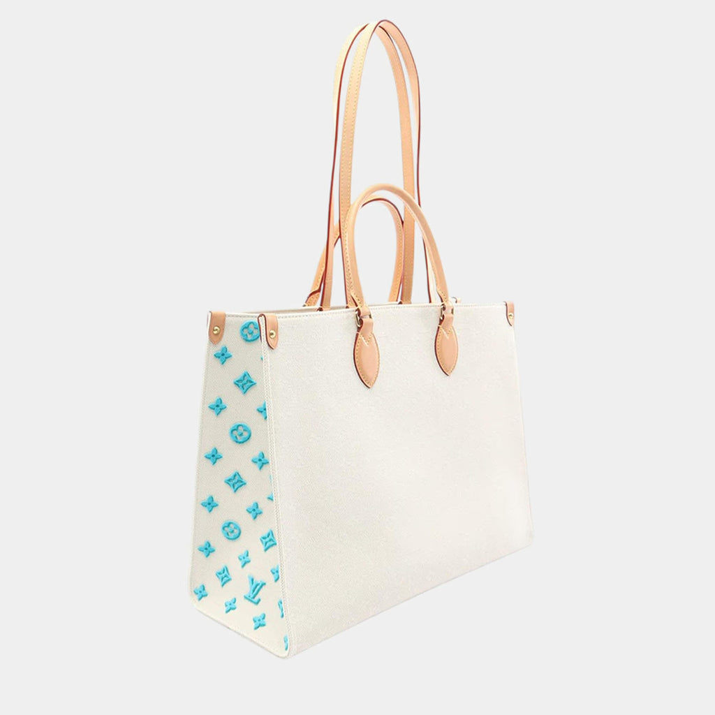 Louis Vuitton OnTheGo GM Okinawa Off-White Monogram Jacquard Canvas Tote Bag