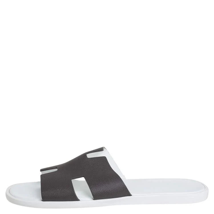 Hermes Brown Leather Izmir Sandals Size 45