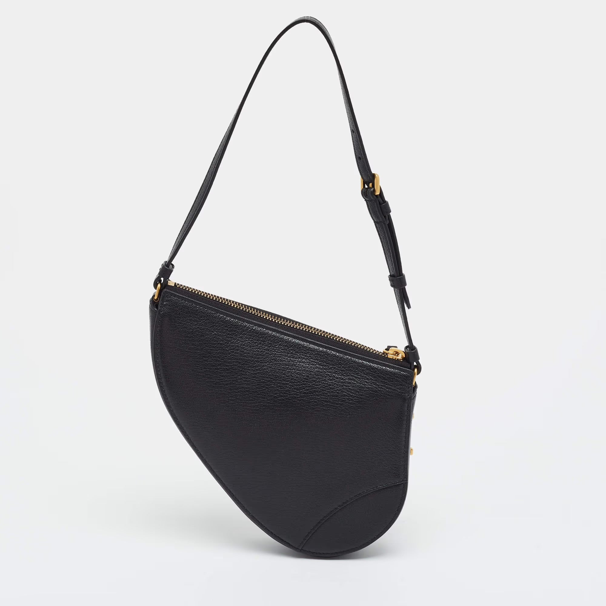 Dior Saddle Rodeo Black Leather Pouch Bag