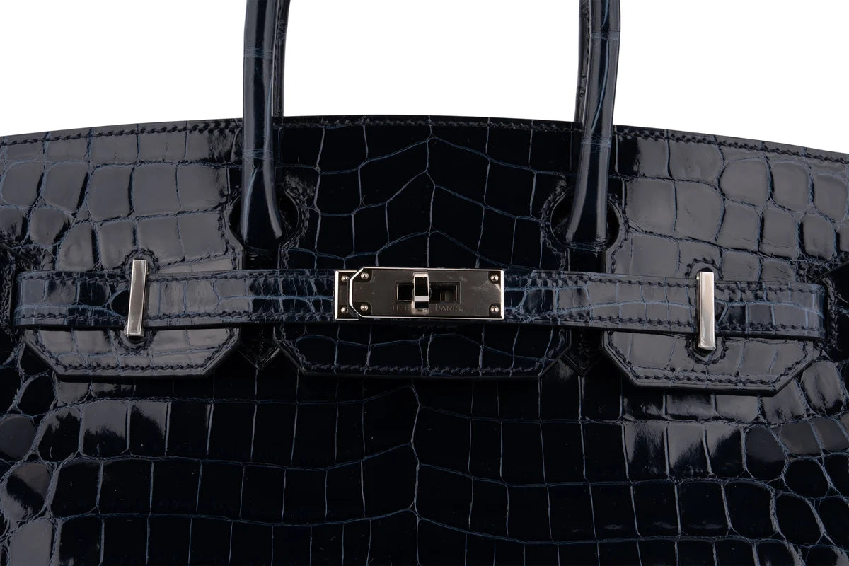 Hermès Birkin 30 Croc Niloticus Bleu Baltique PHW