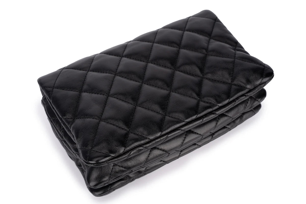 Chanel Accordion Crush Flap Black Lambskin GHW