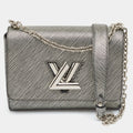 Louis Vuitton Twist MM Metallic Grey Epi Leather Bag